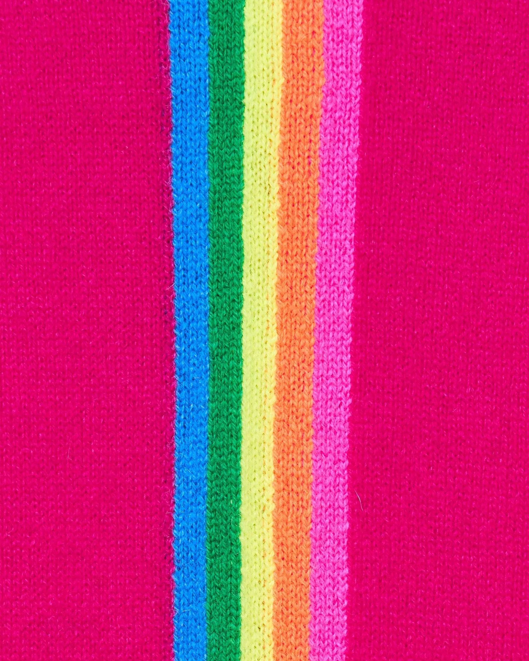 Best FROM FUTURE Pull Col Rond Bande Multicolore Aux Manches Raspberry Pink