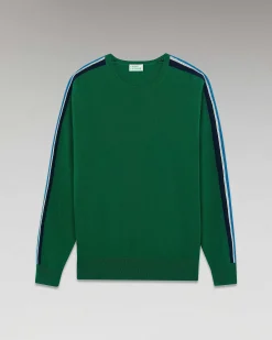 Discount FROM FUTURE Pull Col Rond Bandes Forest Green