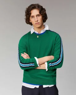 Best FROM FUTURE Pull Col Rond Bandes Forest Green