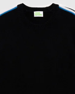 Online FROM FUTURE Pull Col Rond Bandes Future Noir