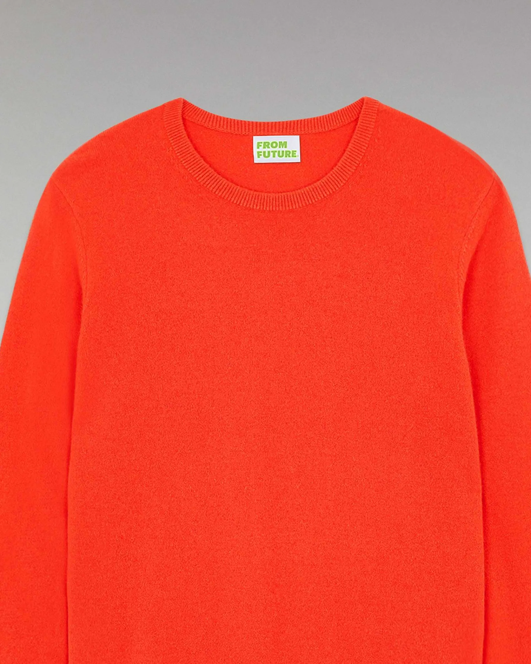 Discount FROM FUTURE Pull Col Rond Basique Neon Orange
