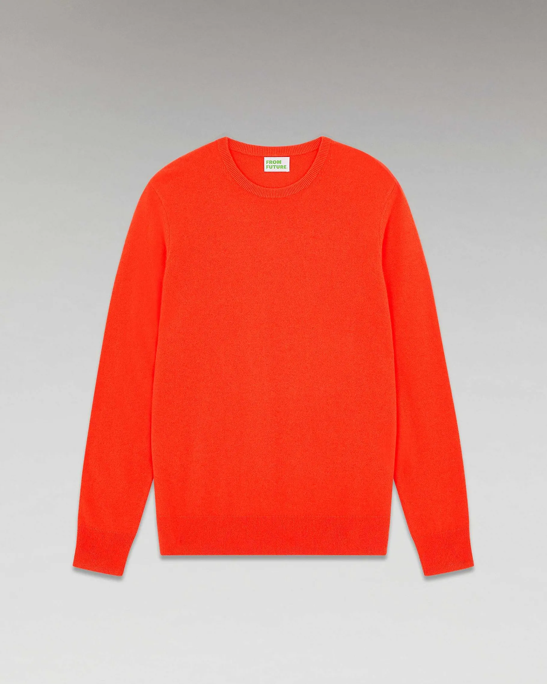 Discount FROM FUTURE Pull Col Rond Basique Neon Orange