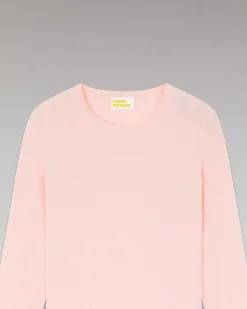 FROM FUTURE Pull Col Rond Basique Rose Poudre