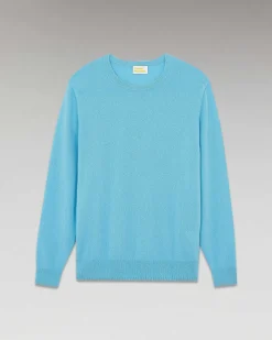 Sale FROM FUTURE Pull Col Rond Basique Sweet Blue
