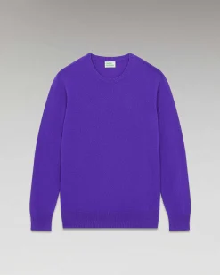 Online FROM FUTURE Pull Col Rond Basique Violet Fluo