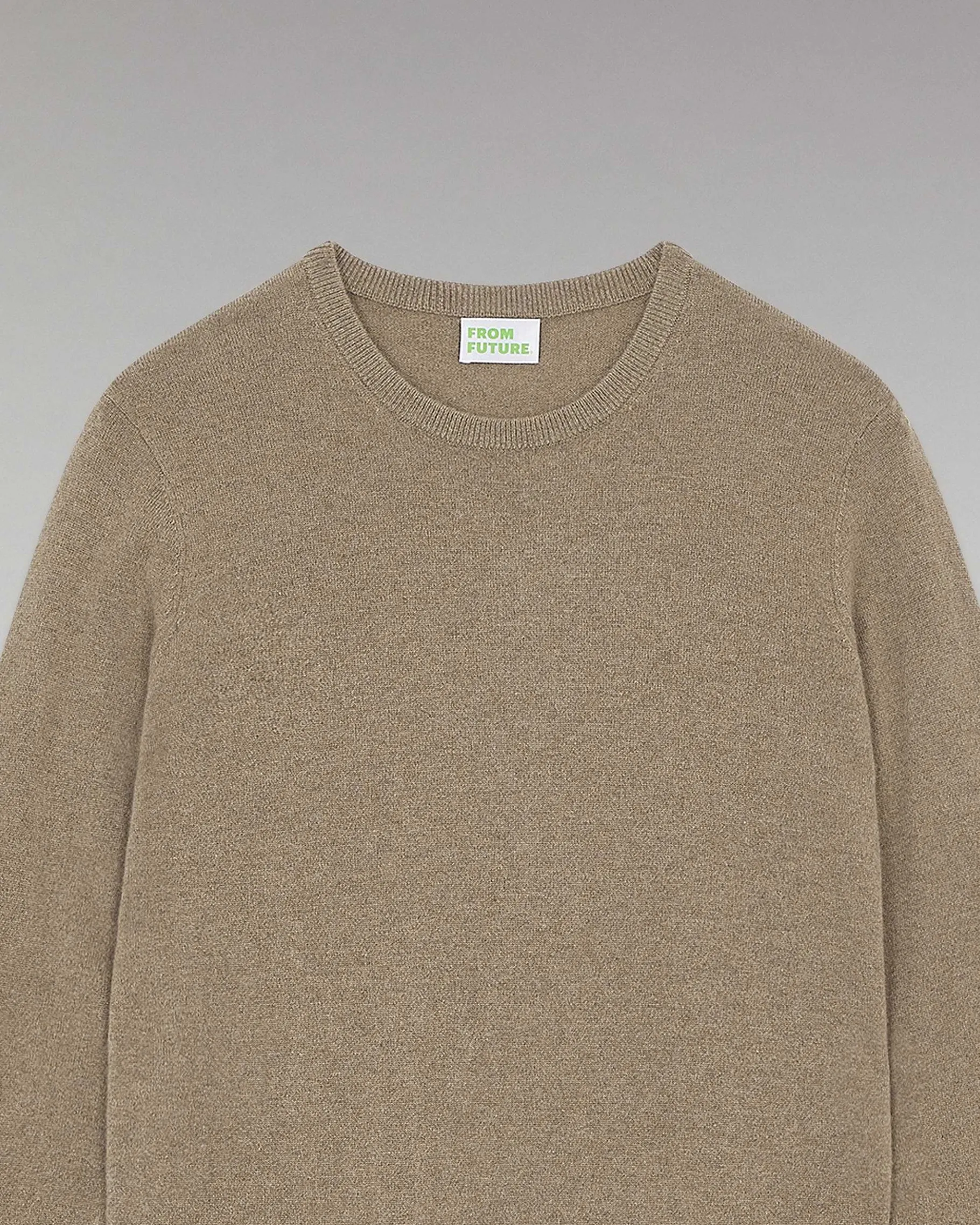 Discount FROM FUTURE Pull Col Rond Basique Taupe