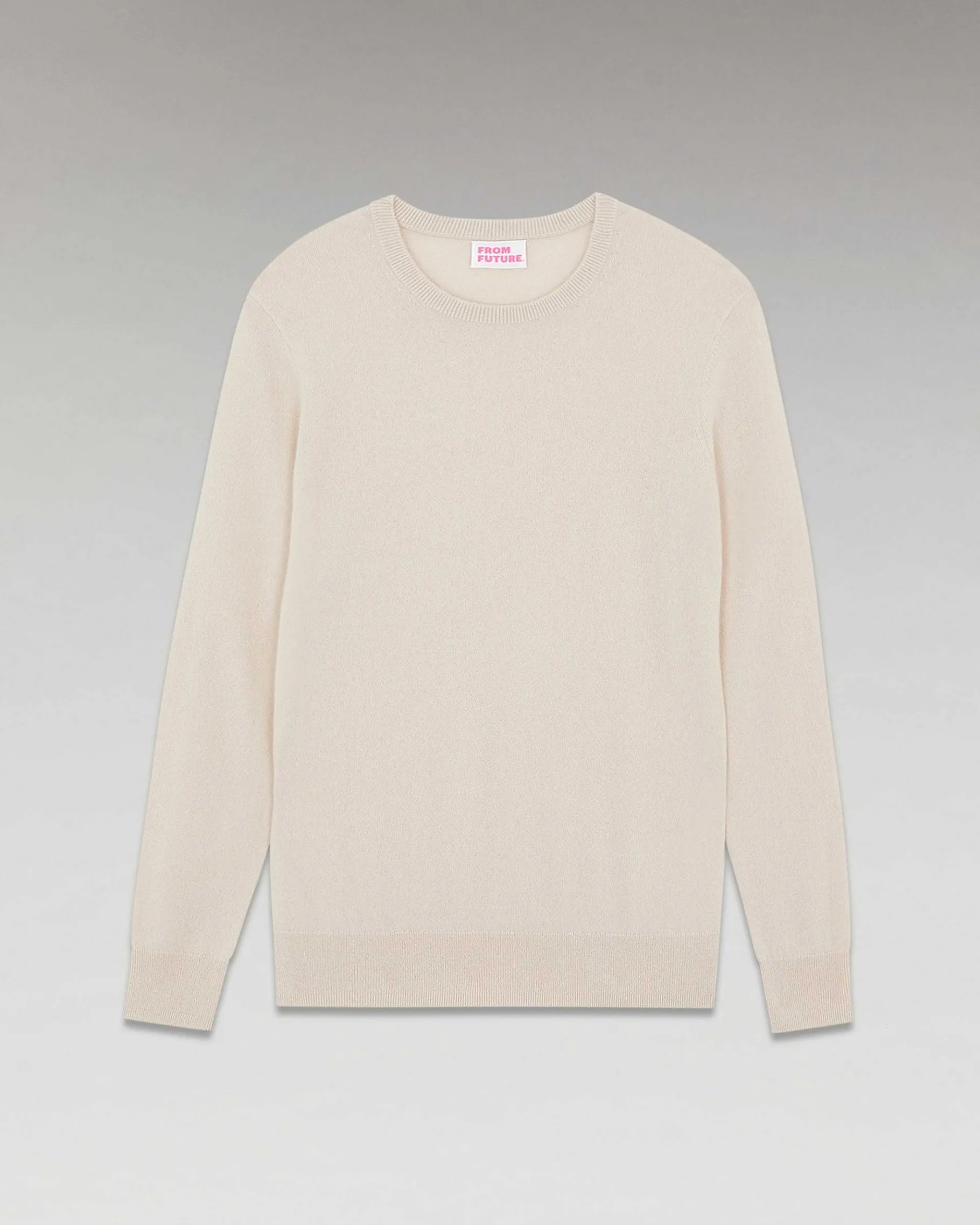 Discount FROM FUTURE Pull Col Rond Basique Sable