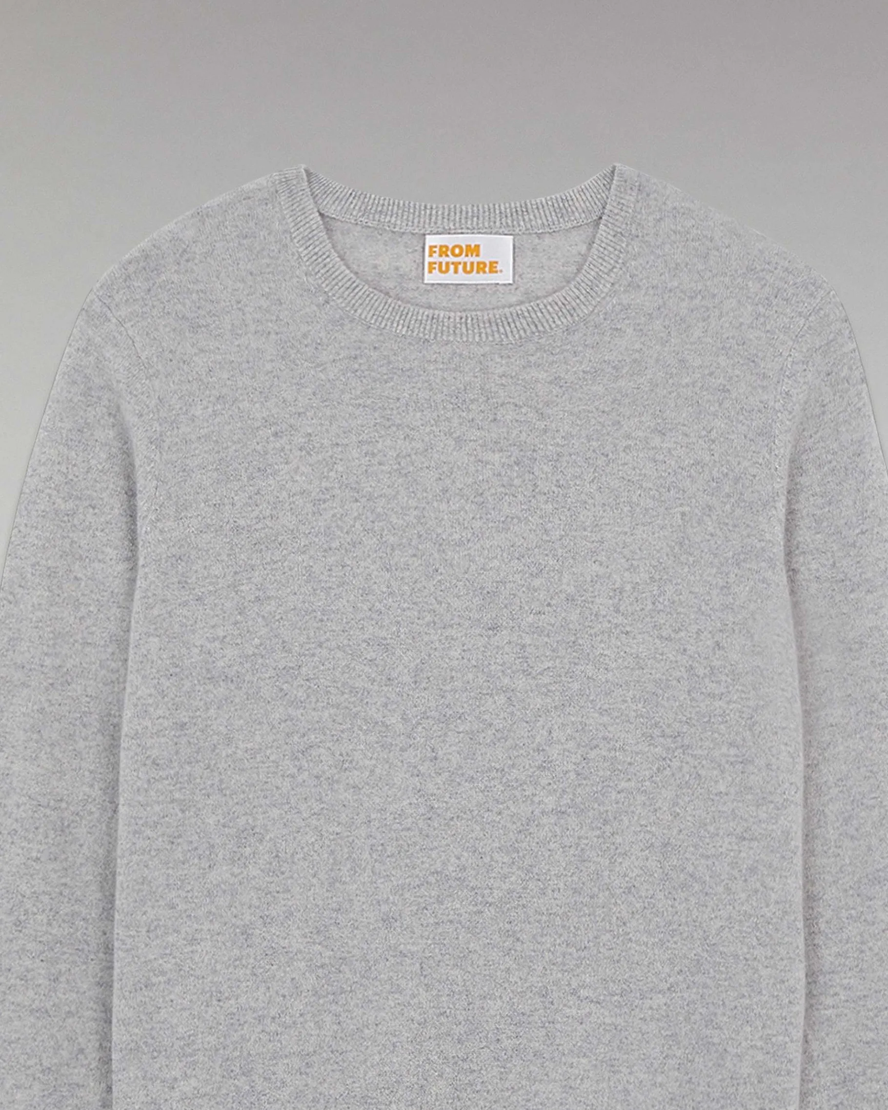 Best FROM FUTURE Pull Col Rond Basique Gris Chine Clair