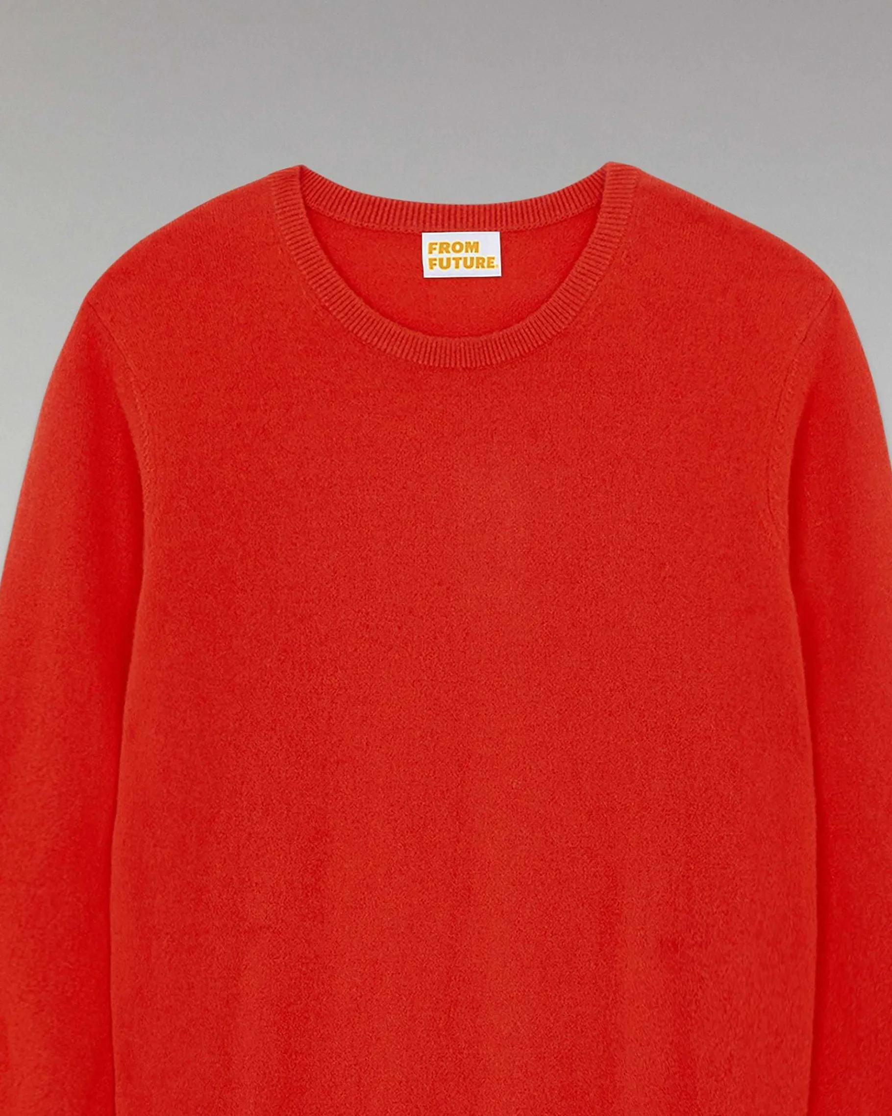 Online FROM FUTURE Pull Col Rond Basique Rouge Vif