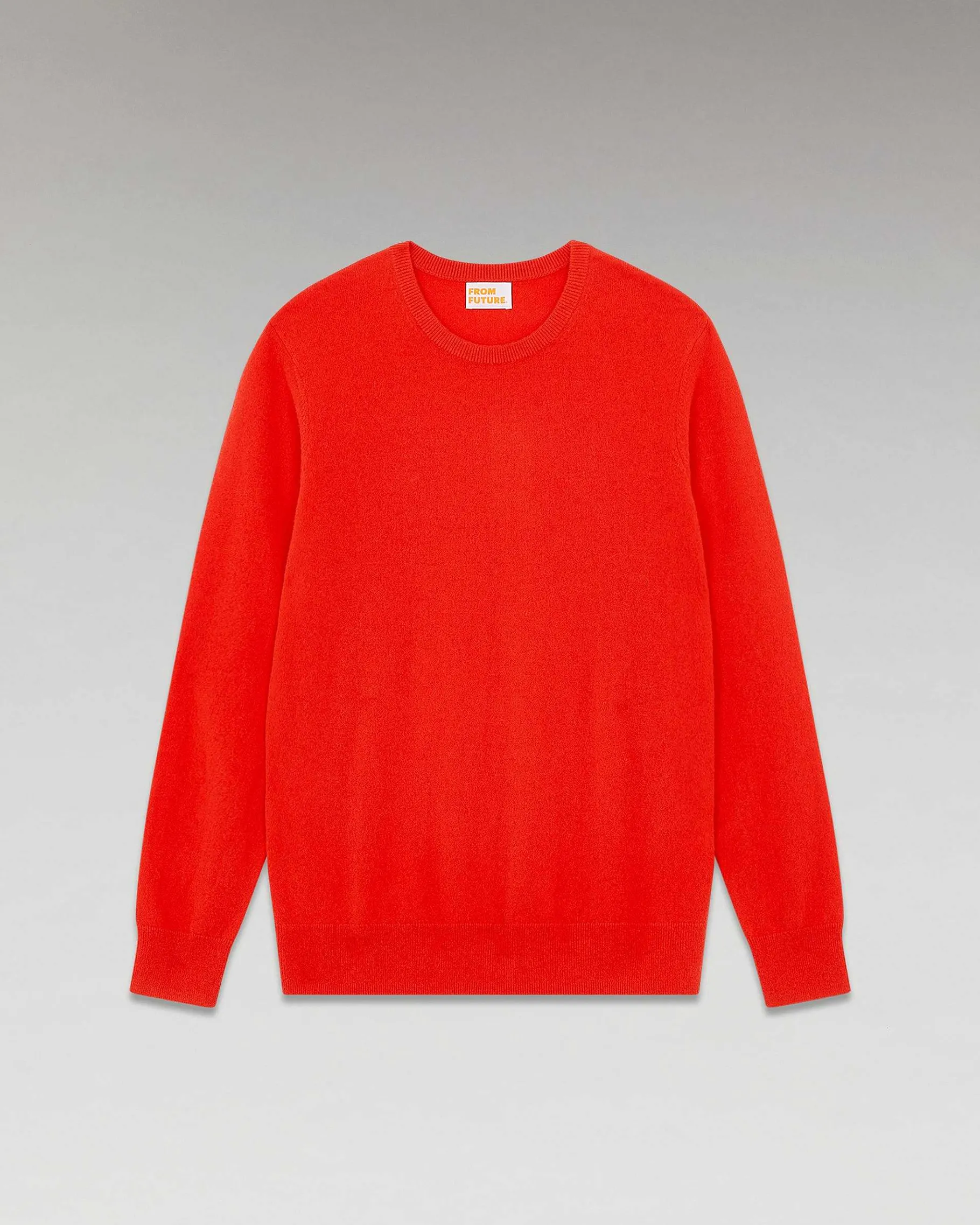 Online FROM FUTURE Pull Col Rond Basique Rouge Vif
