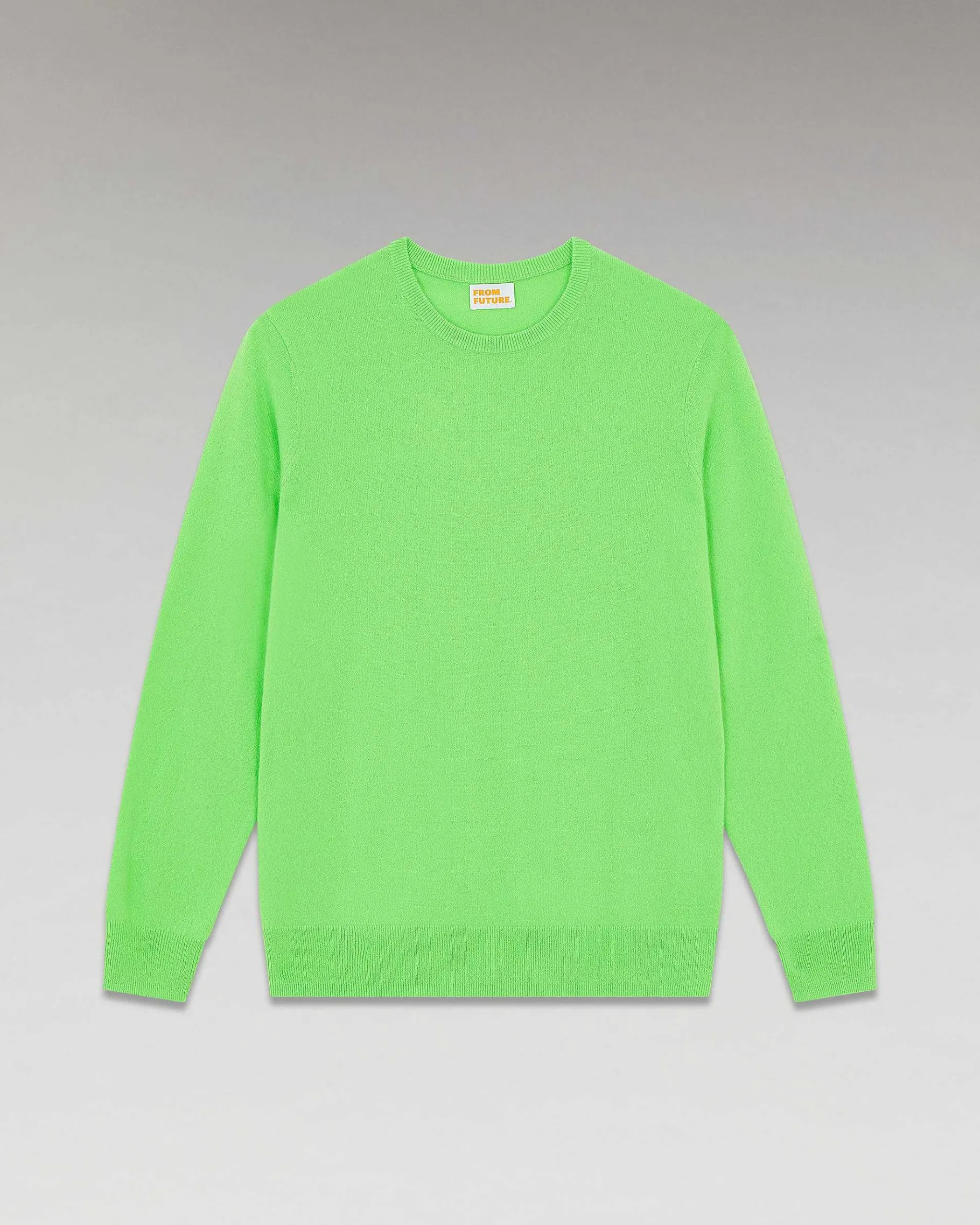 Hot FROM FUTURE Pull Col Rond Basique Vert Fluo