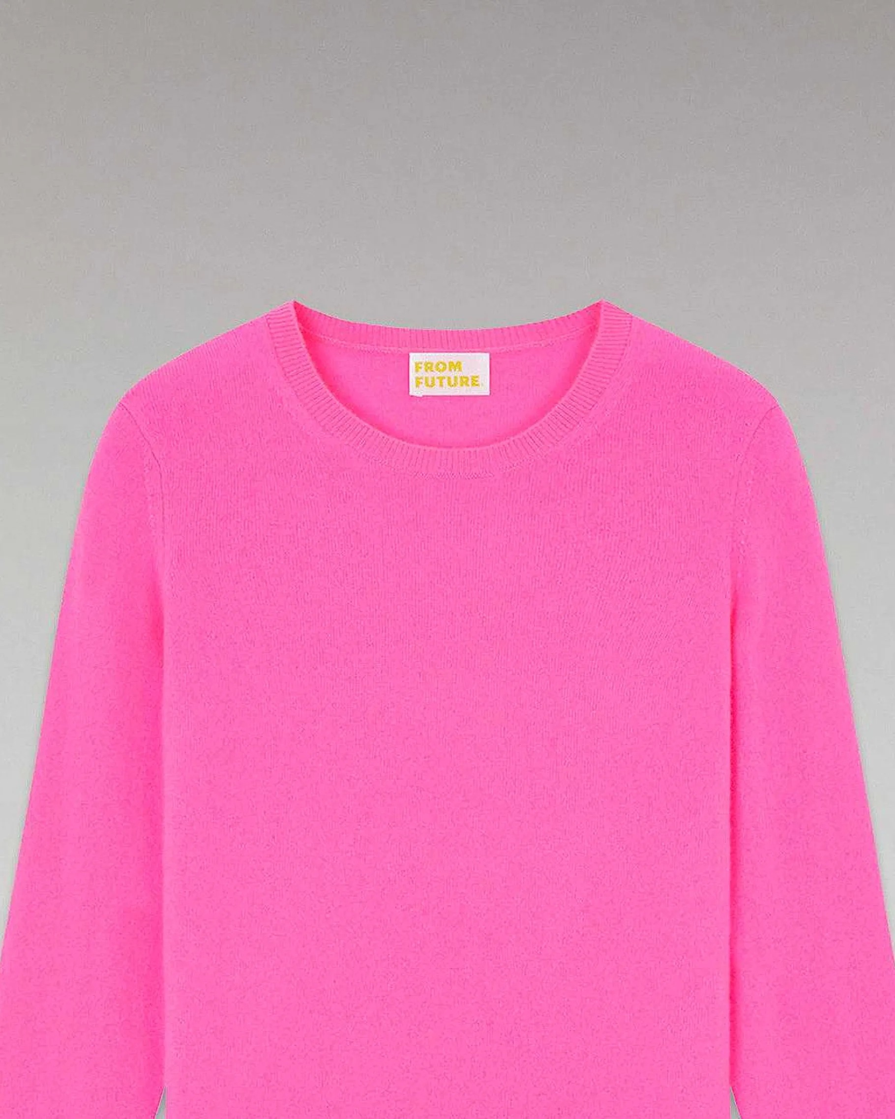 New FROM FUTURE Pull Col Rond Basique Sparkle Pink