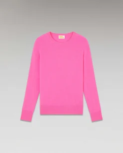 New FROM FUTURE Pull Col Rond Basique Sparkle Pink