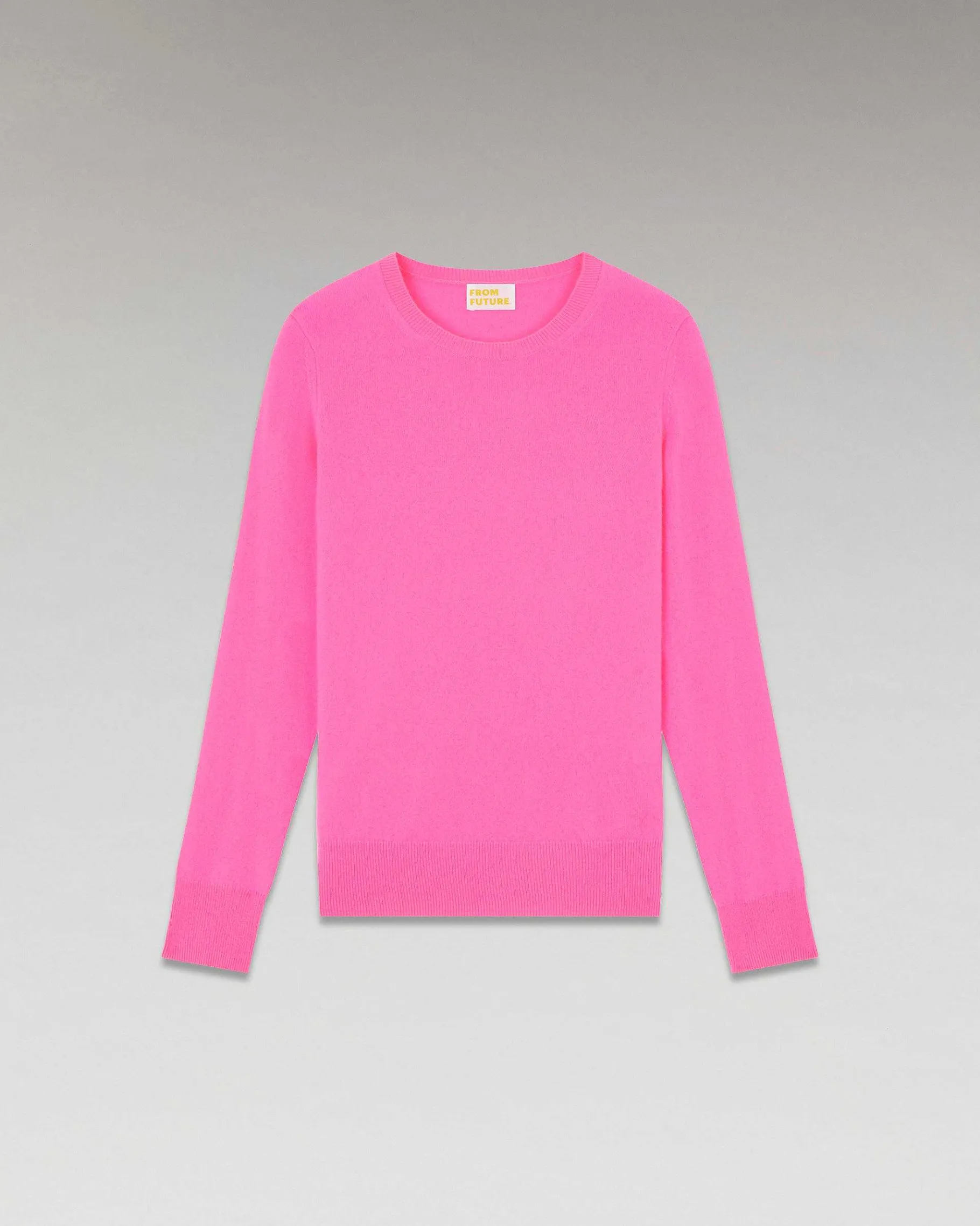 New FROM FUTURE Pull Col Rond Basique Sparkle Pink