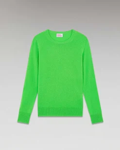 Sale FROM FUTURE Pull Col Rond Basique Disco Green