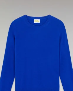 FROM FUTURE Pull Col Rond Basique Pop Blue