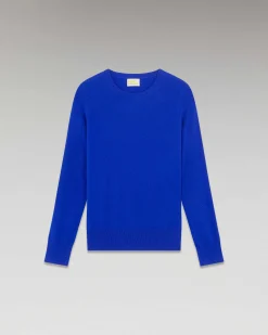 FROM FUTURE Pull Col Rond Basique Pop Blue