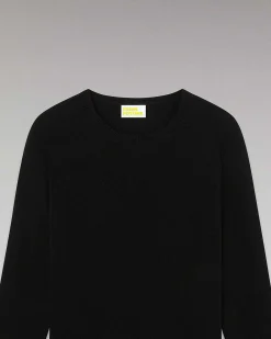 Sale FROM FUTURE Pull Col Rond Basique Noir