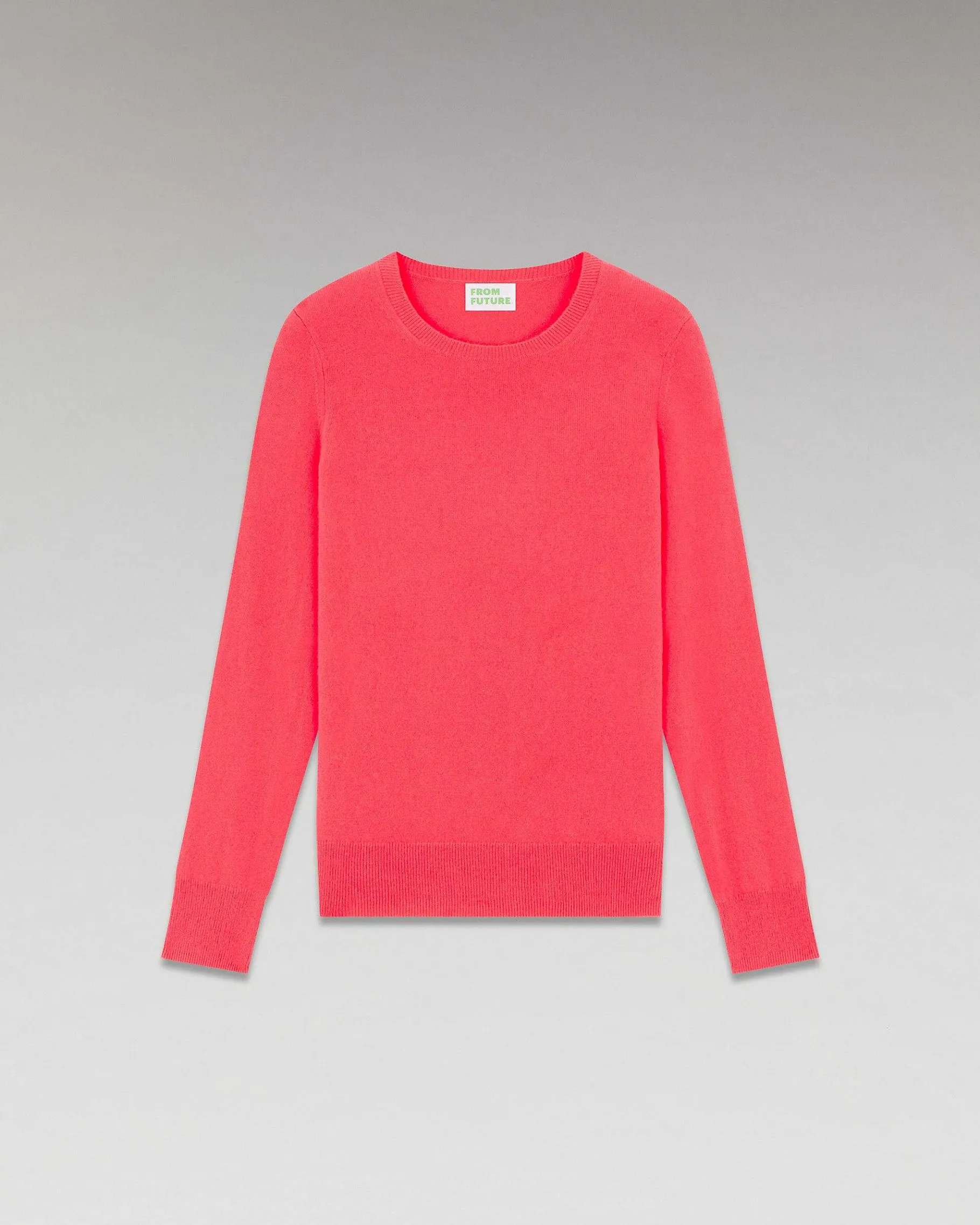 Online FROM FUTURE Pull Col Rond Basique Coral Pink
