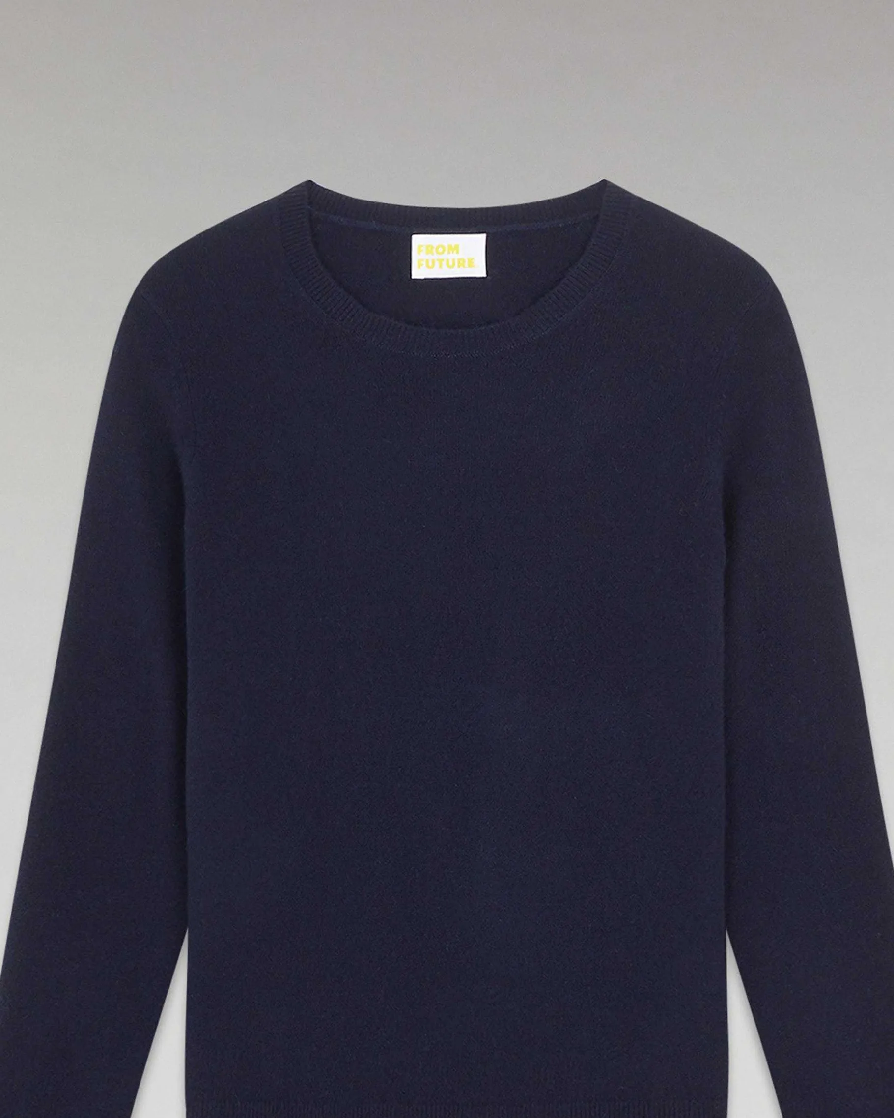 FROM FUTURE Pull Col Rond Basique Navy