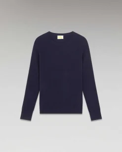 FROM FUTURE Pull Col Rond Basique Navy