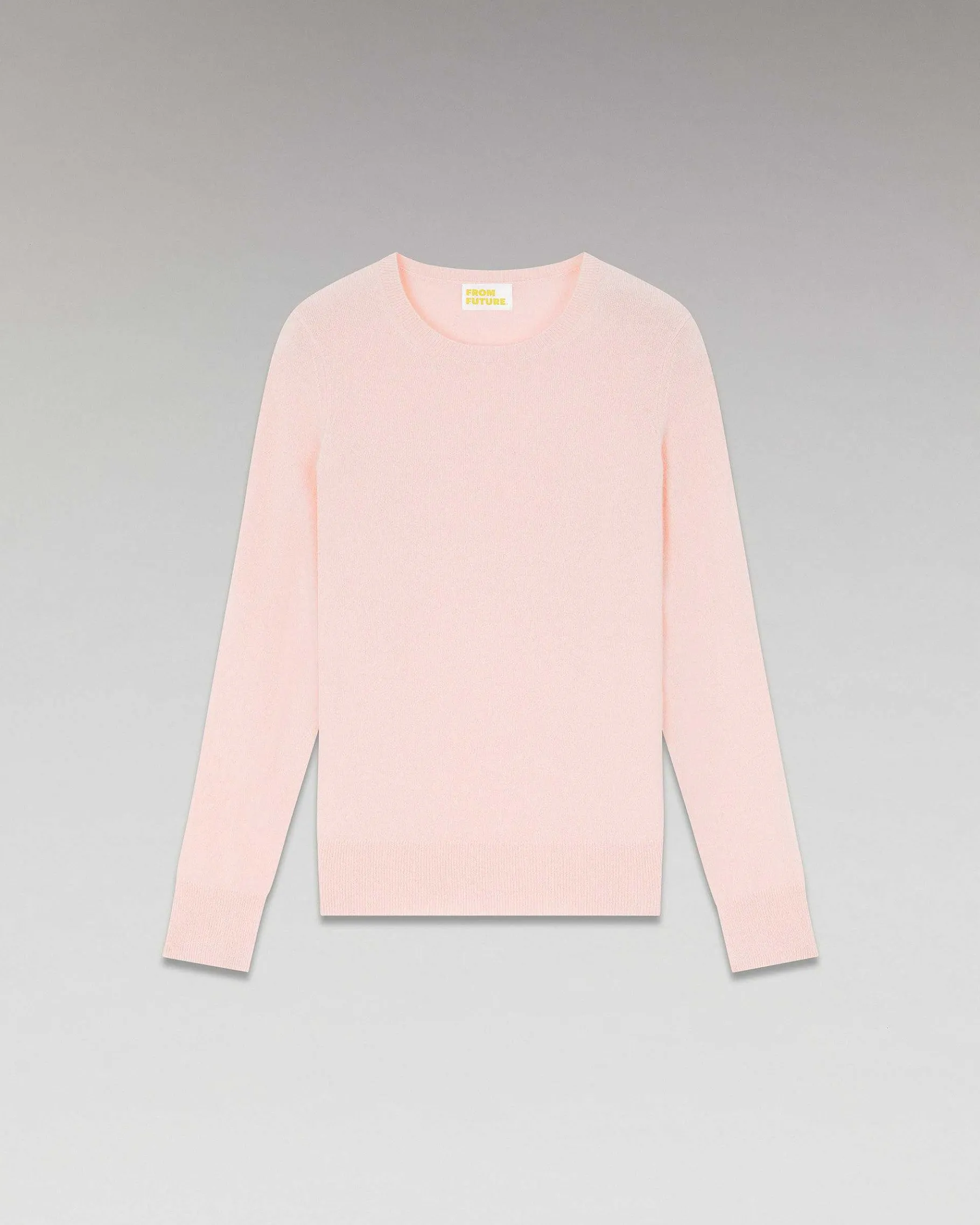 Best FROM FUTURE Pull Col Rond Basique Rose Poudre