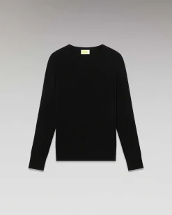 Discount FROM FUTURE Pull Col Rond Basique Noir