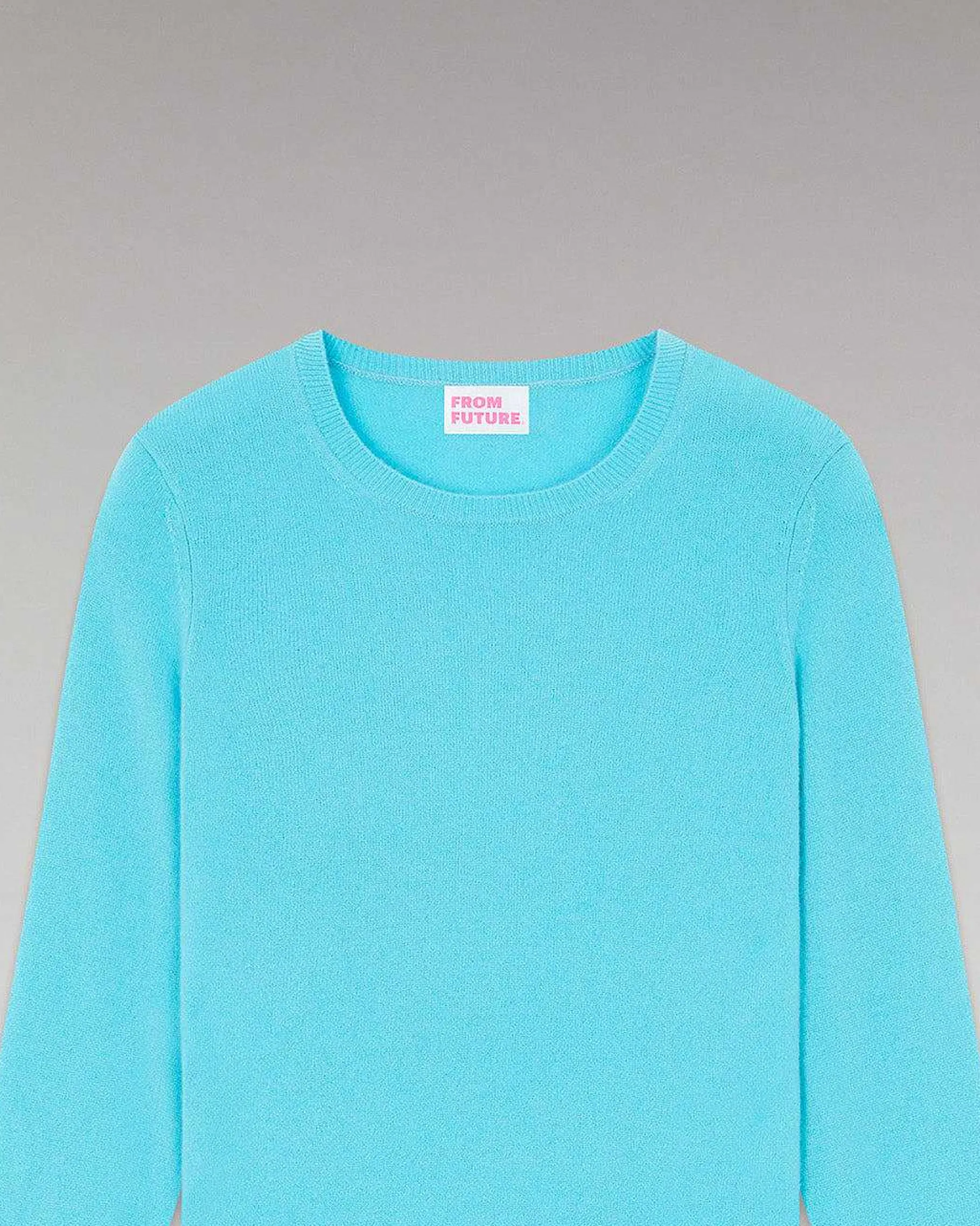Online FROM FUTURE Pull Col Rond Basique Acid Blue