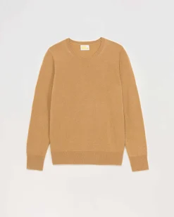 Sale FROM FUTURE Pull Col Rond Basique Camel