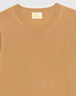 Sale FROM FUTURE Pull Col Rond Basique Camel