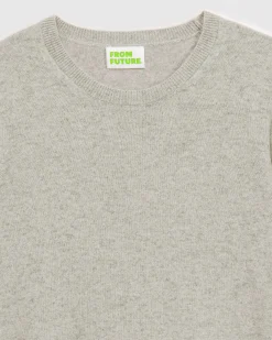 Hot FROM FUTURE Pull Col Rond Basique Gris Chine Clair