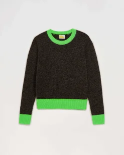 Best FROM FUTURE Pull Col Rond Bicolore Leger Anthracite