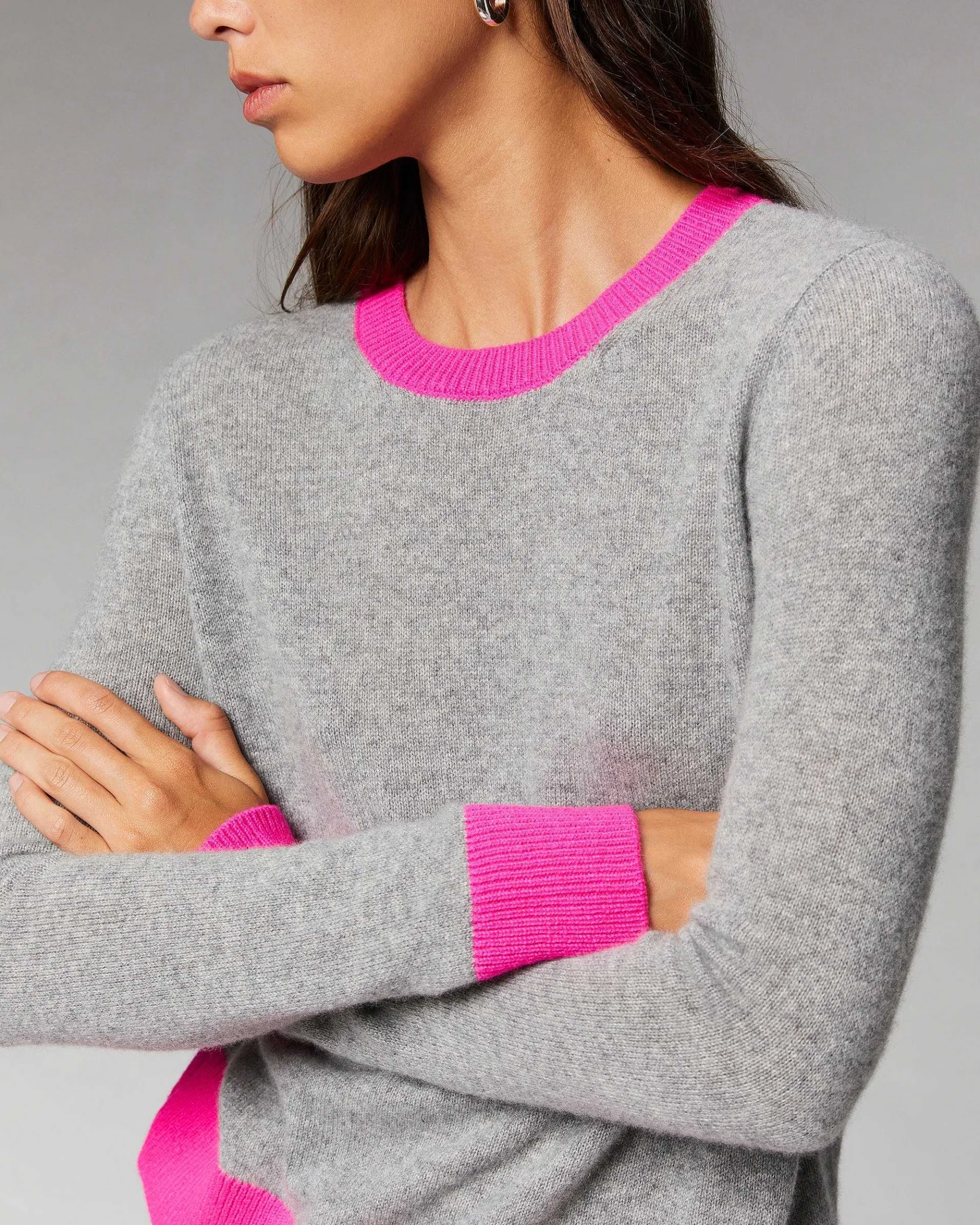 Clearance FROM FUTURE Pull Col Rond Bicolore Leger Winter Green