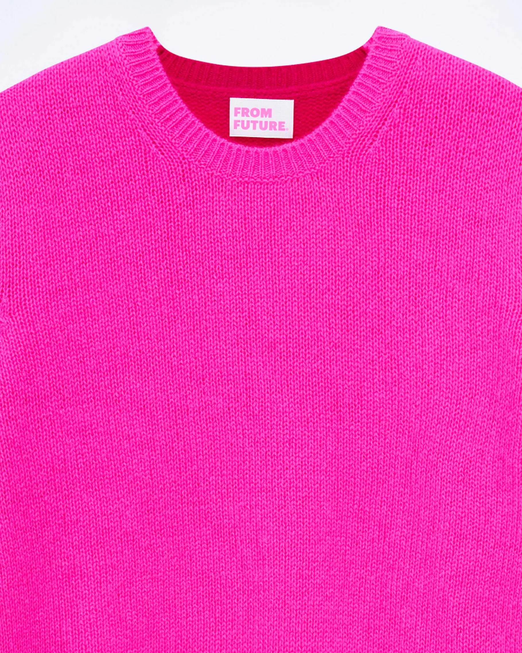Clearance FROM FUTURE Pull Col Rond Biface Flash Pink