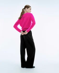 Clearance FROM FUTURE Pull Col Rond Biface Flash Pink