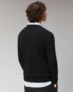 Sale FROM FUTURE Pull Col Rond Coeur Noir