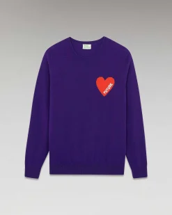 New FROM FUTURE Pull Col Rond Coeur Winter Purple