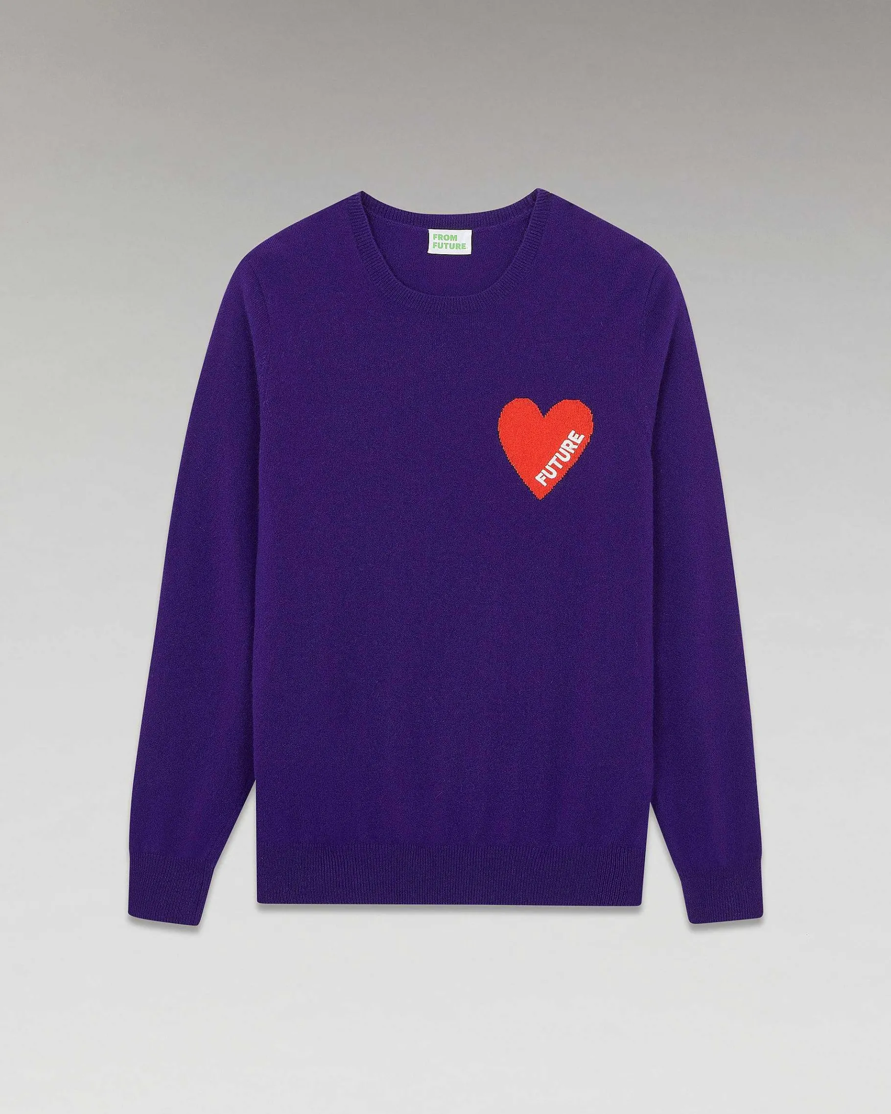 New FROM FUTURE Pull Col Rond Coeur Winter Purple