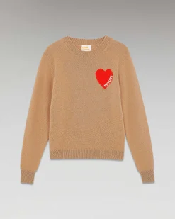 Online FROM FUTURE Pull Col Rond Coeur Leger Camel