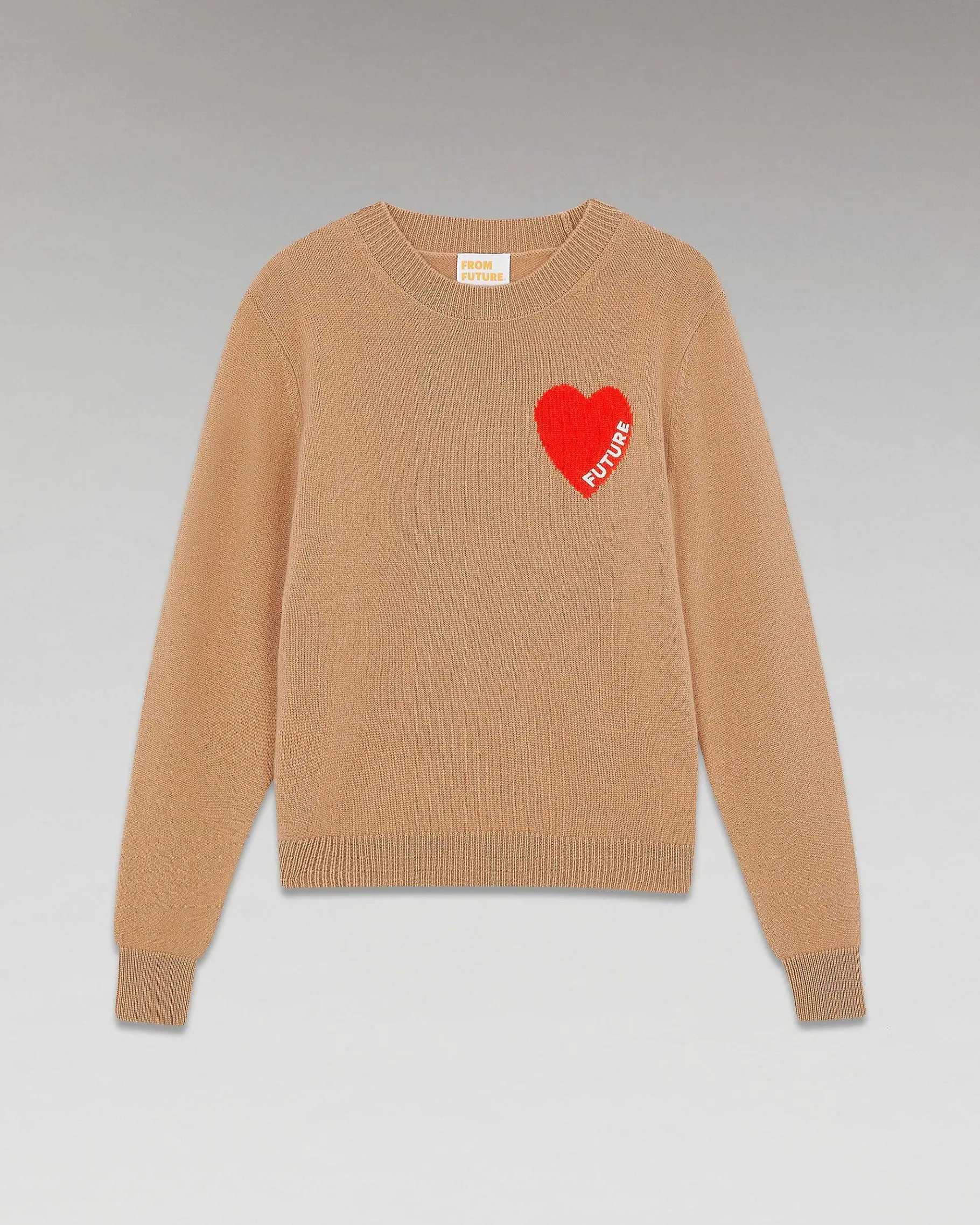Online FROM FUTURE Pull Col Rond Coeur Leger Camel