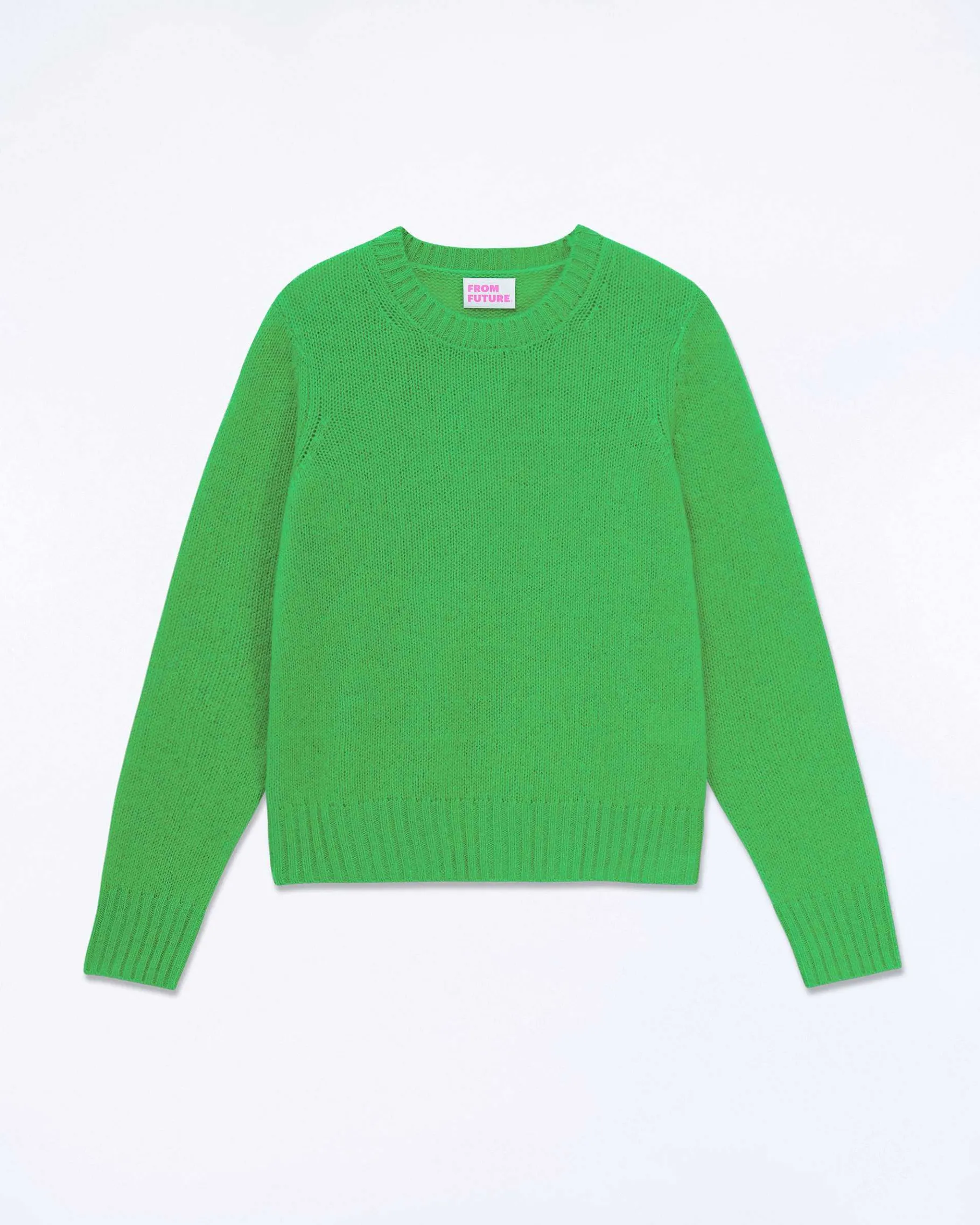 Outlet FROM FUTURE Pull Col Rond Court Magic Green