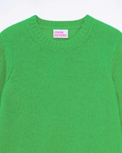 Outlet FROM FUTURE Pull Col Rond Court Magic Green