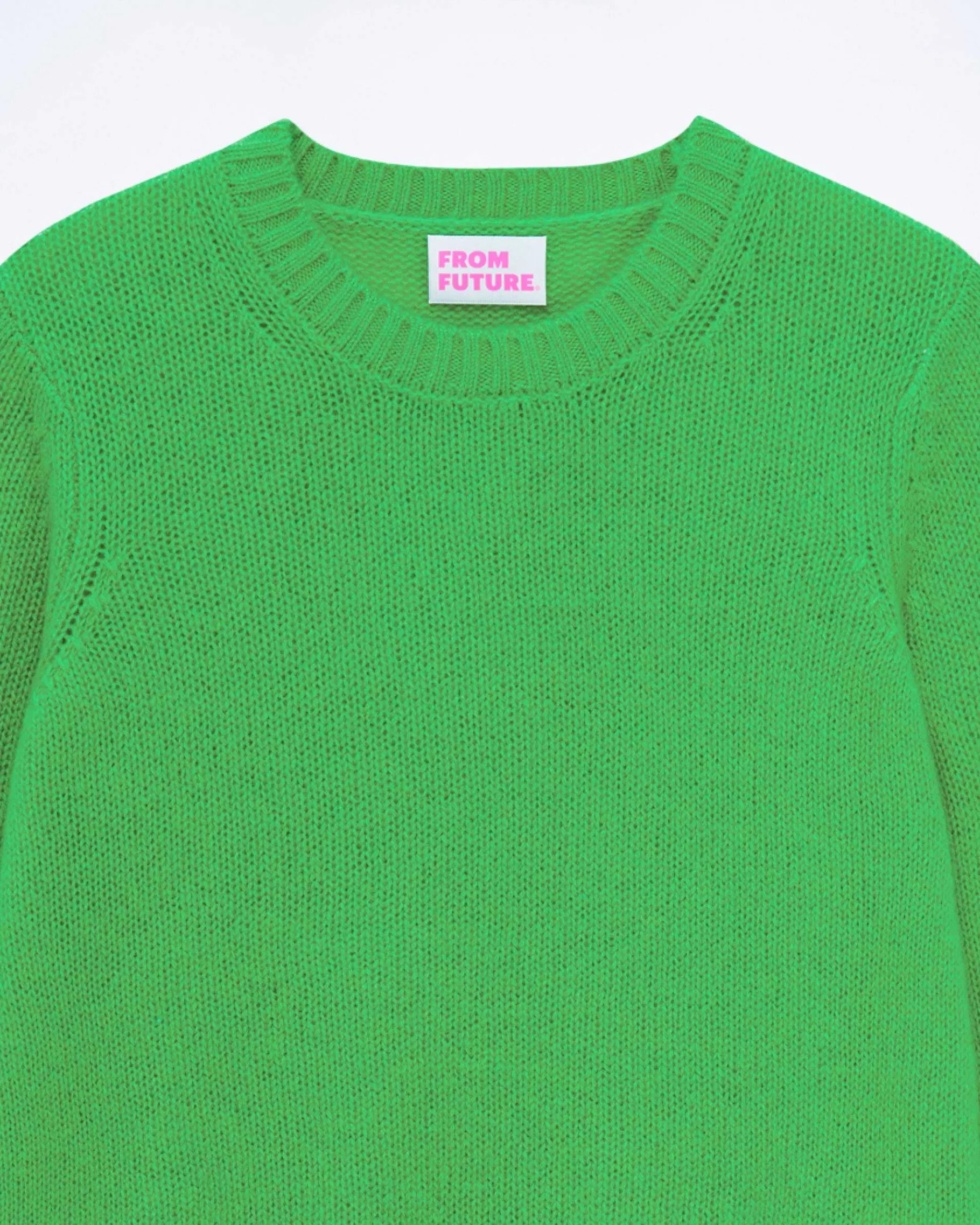 Outlet FROM FUTURE Pull Col Rond Court Magic Green
