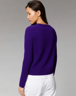Online FROM FUTURE Pull Col Rond Court Intense Purple