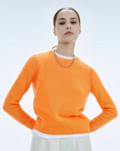 Outlet FROM FUTURE Pull Col Rond Court Magic Orange