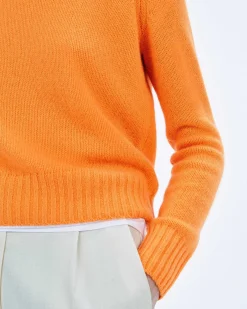 Sale FROM FUTURE Pull Col Rond Court Magic Orange