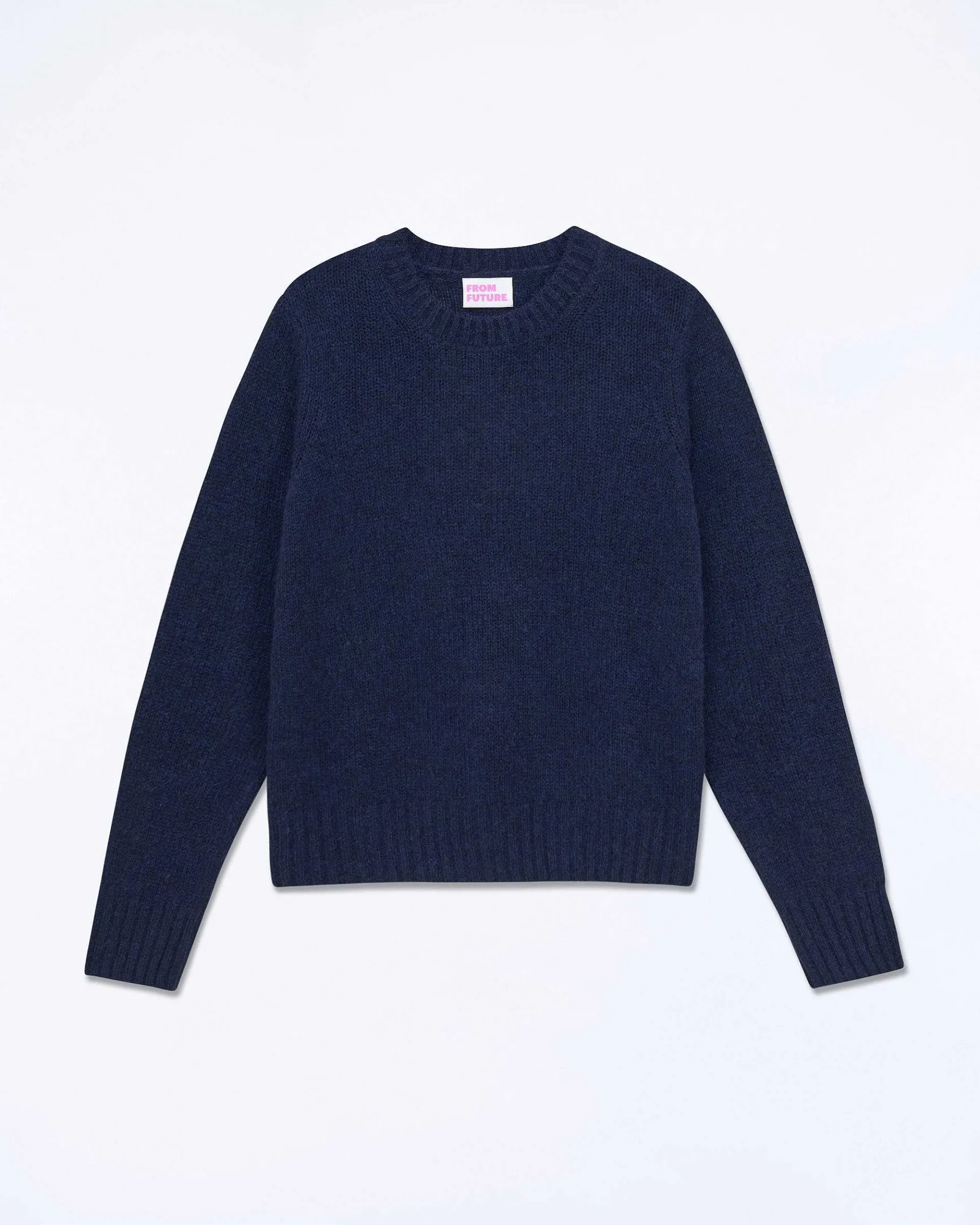 Outlet FROM FUTURE Pull Col Rond Court Navy Chine