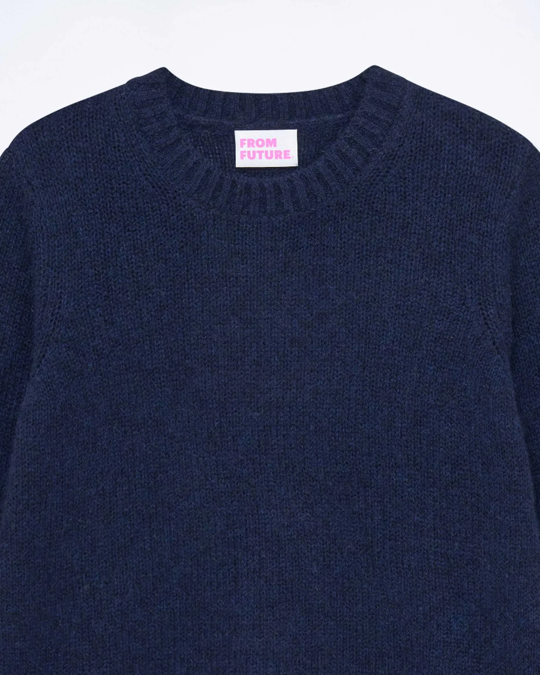 Outlet FROM FUTURE Pull Col Rond Court Navy Chine