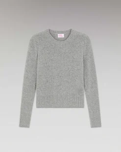 Online FROM FUTURE Pull Col Rond Court Gris Chine Fonce