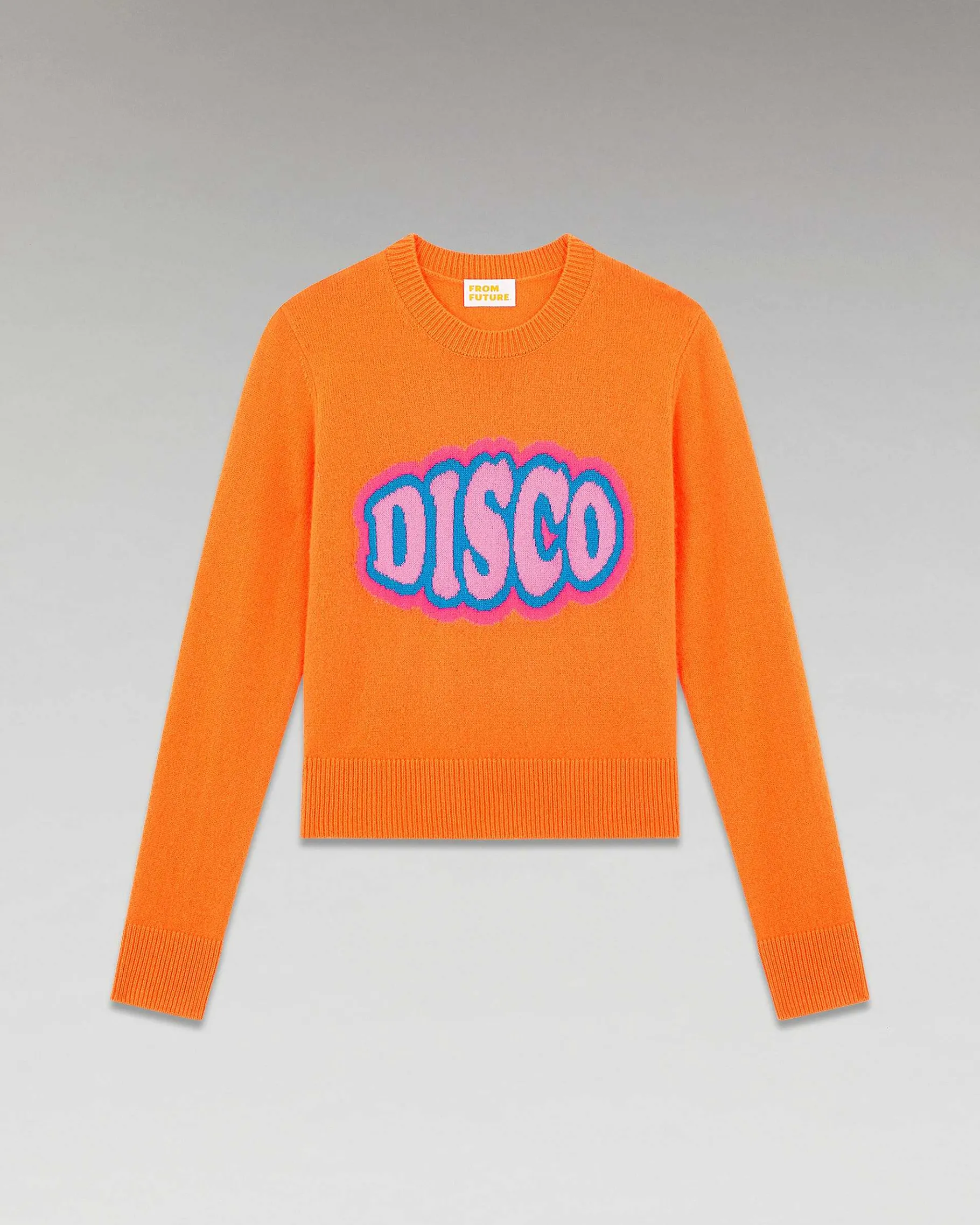 Sale FROM FUTURE Pull Col Rond Disco Leger Disco Orange
